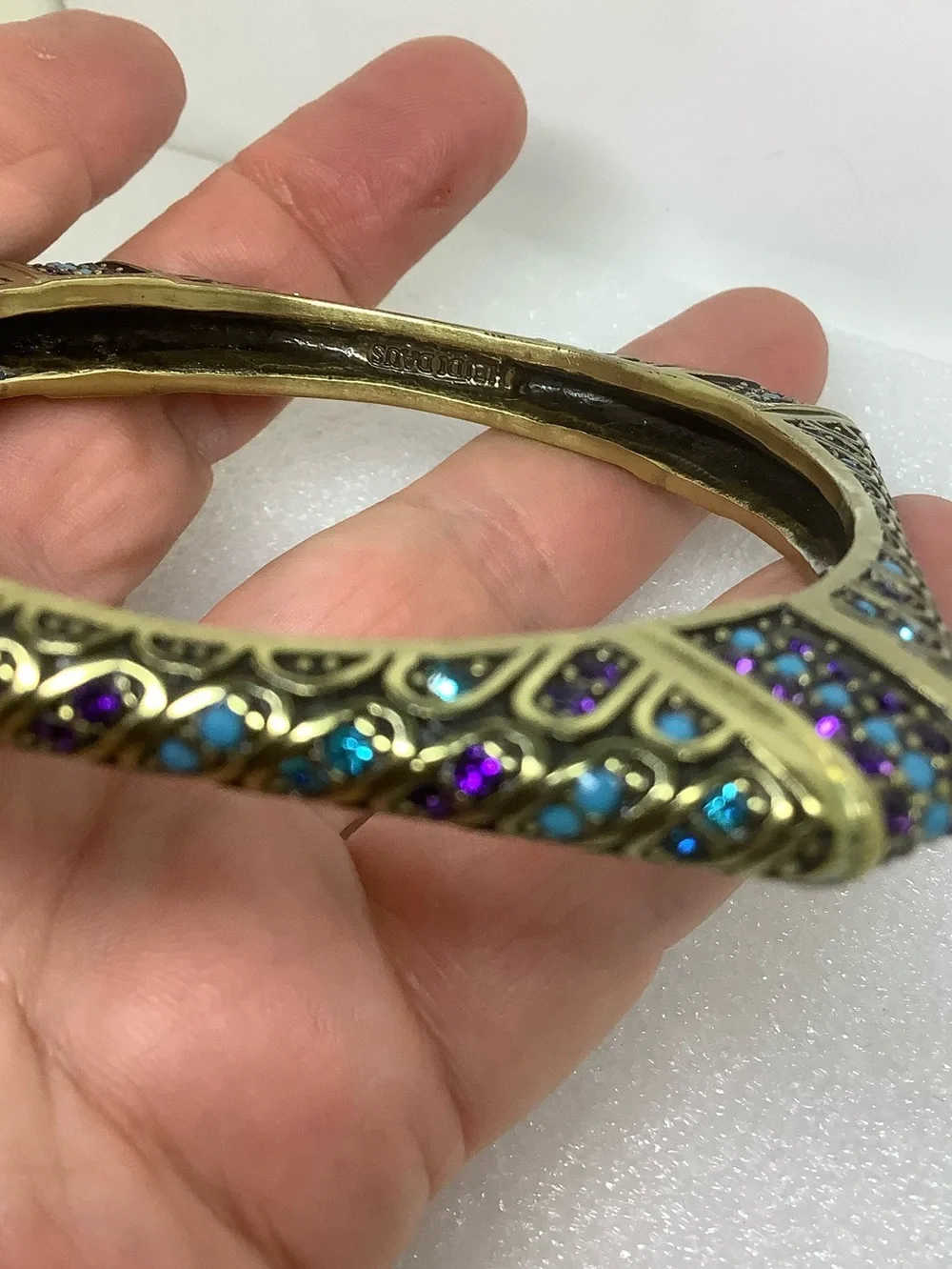 NWOT Heidi Daus Swarovski Crystal bangle bracelet Size Medium